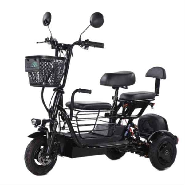 삼륜 전기 자전거 세발 2인용 배달 경량 2인승 48V 10A + 800W 48V