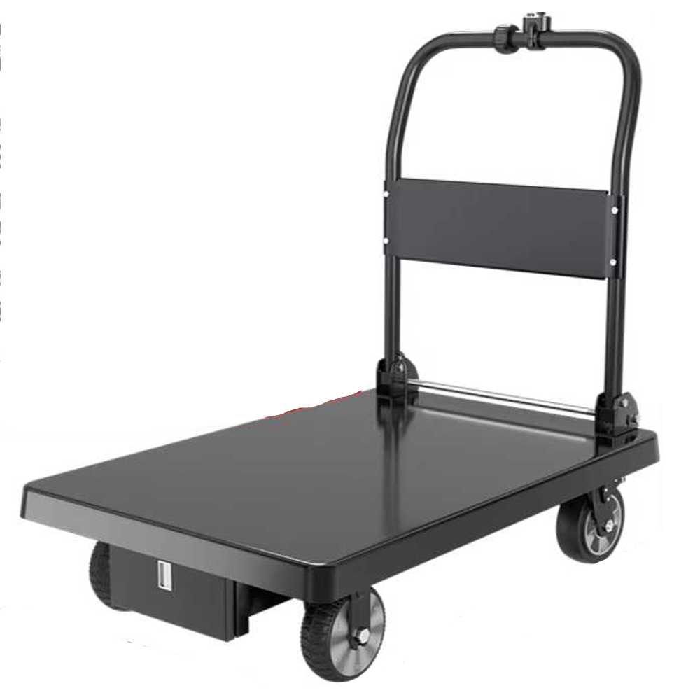 농업용 전동 수레 구루마 핸드카 화물 창고 대차 끌차 90x60 블랙 500KG 하중 - 상품 이미지