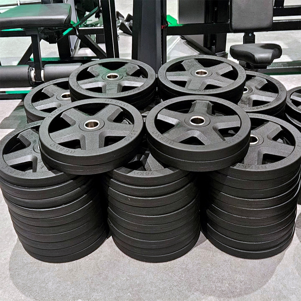 베스코 5홀 우레탄 바벨 중량원판 헬스 원판 10kg, 1개 이미지 7