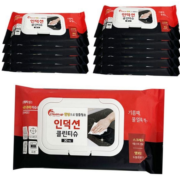 일회용 인덕션 청소 티슈 찌든때 주방 청소 물티슈 기름때 레인지 - 상품 이미지