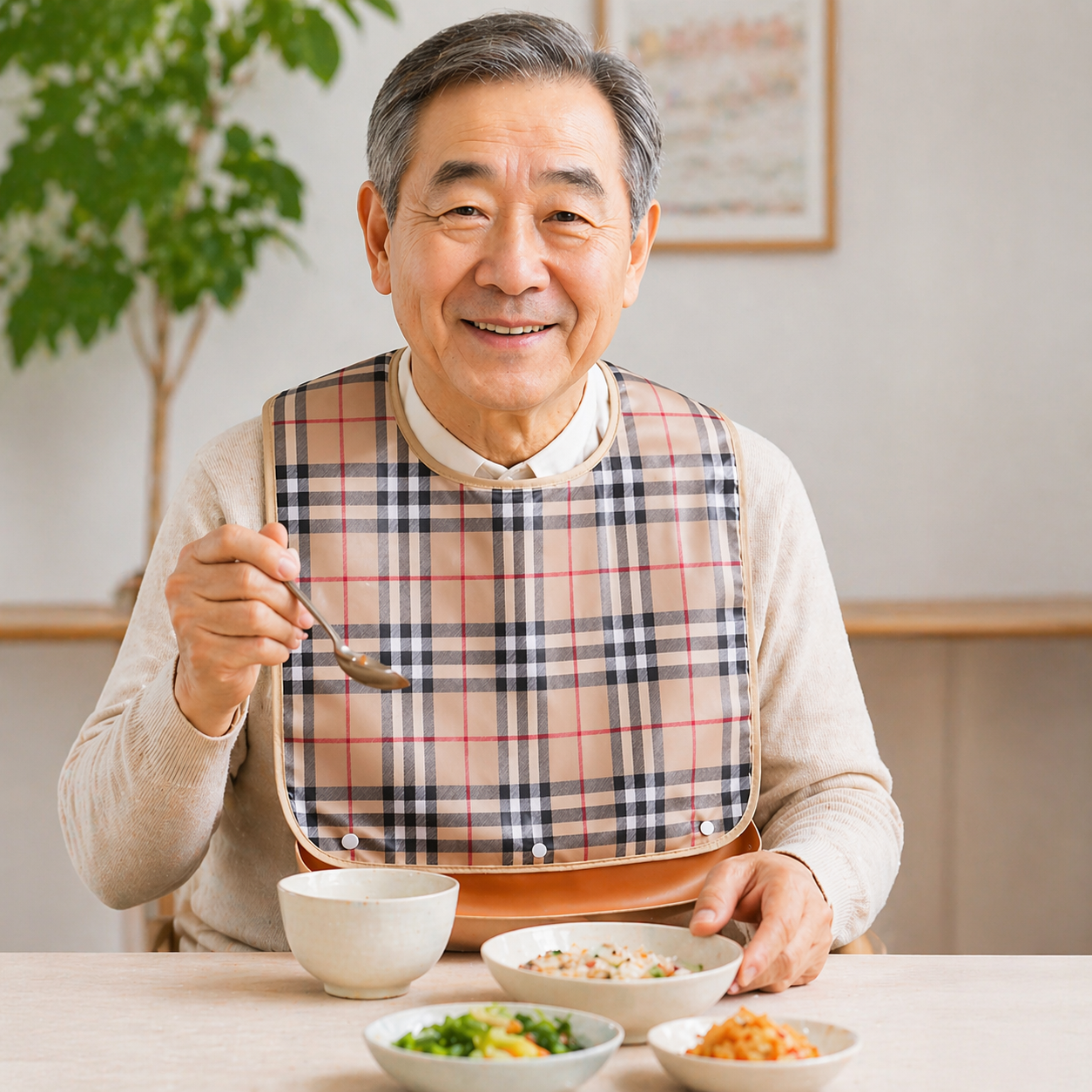 성인용 턱받이 방수 어른 노인 어르신 성인 환자용 요양원 병원 앞치마 - 상세 이미지 2