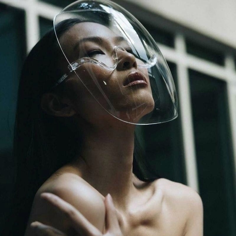 주방 마스크 위생 비말방지 기름튀김 안면보호 안전 투명 페이스쉴드 김서림방지 얼굴가리개 - 상품 이미지