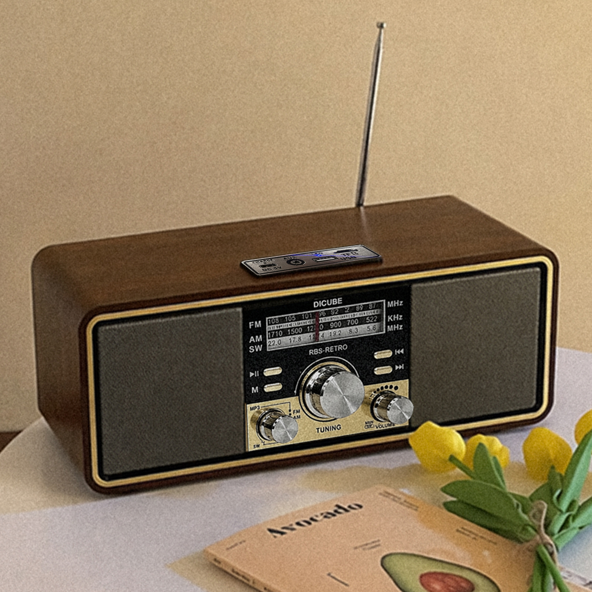 레트로라디오 빈티지 FM 단파 재난 라디오 블루투스 가정용 이미지 7