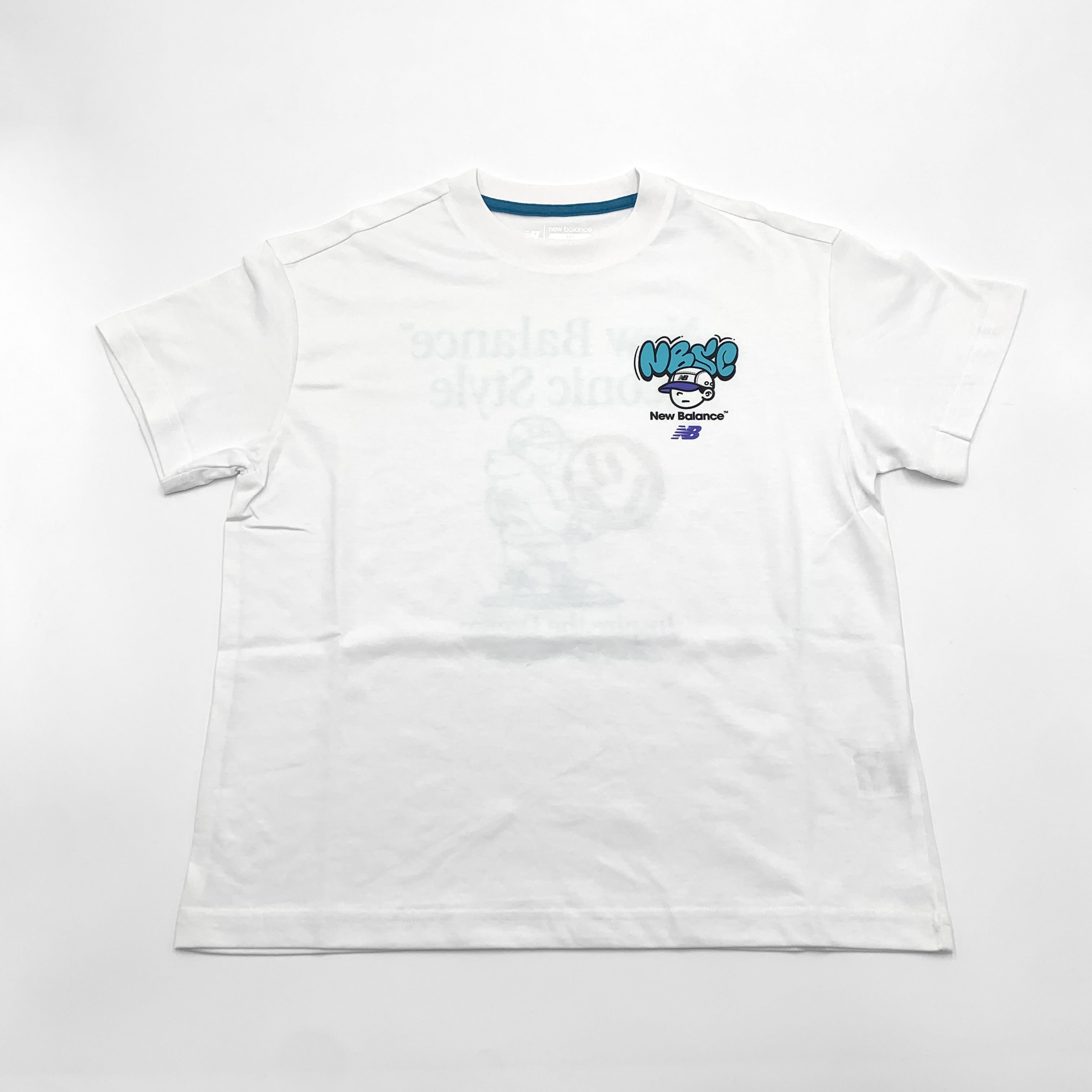 [국내매장판] 뉴발란스 키즈 여름 데일리 캐주얼 시원한 반팔 상하복 세트 화이트블루, 140 - 상세 이미지 3