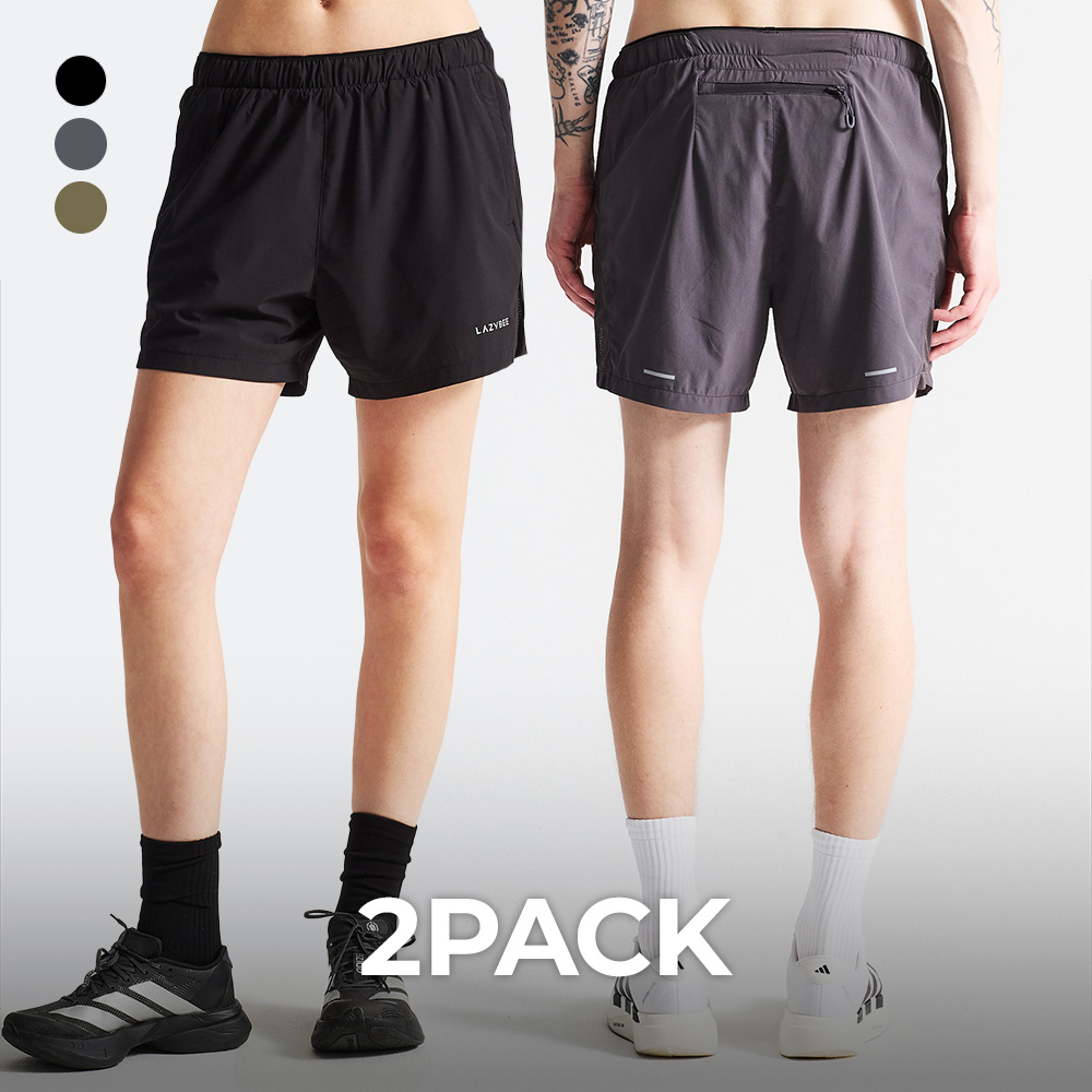 [2PACK] 에어브리즈 메쉬 패널 여성 남자 반바지 5인치 러닝 쇼츠 (3컬러) - 상품 이미지