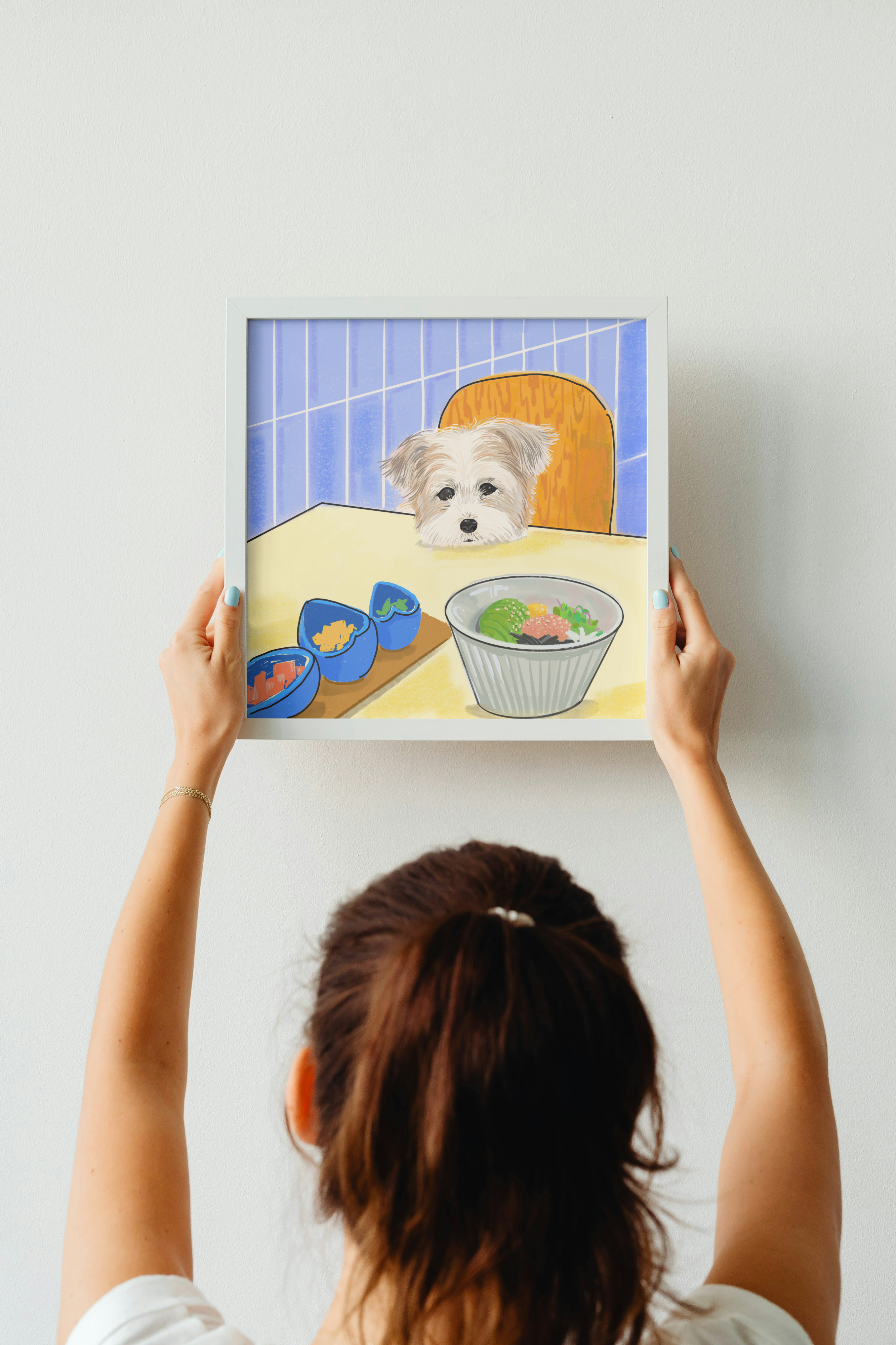 씨솔아틀리에 강아지 일러스트, 아이방 꾸미기 소품 정사각형 인테리어 액자 20cm - 상세 이미지 4