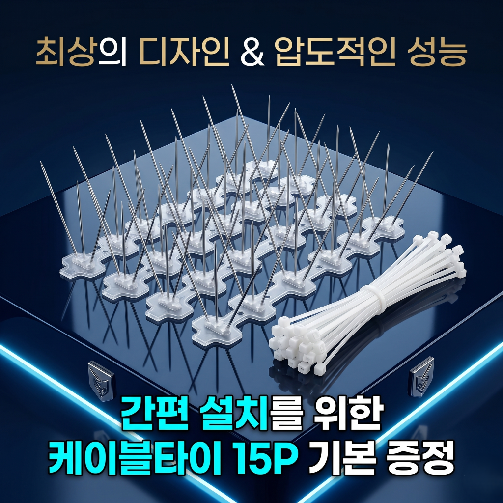 비둘기 퇴치 버드스파이크 베란다 실외기 스파이크 가드 5P 케이블타이 포함 - 상세 이미지 2