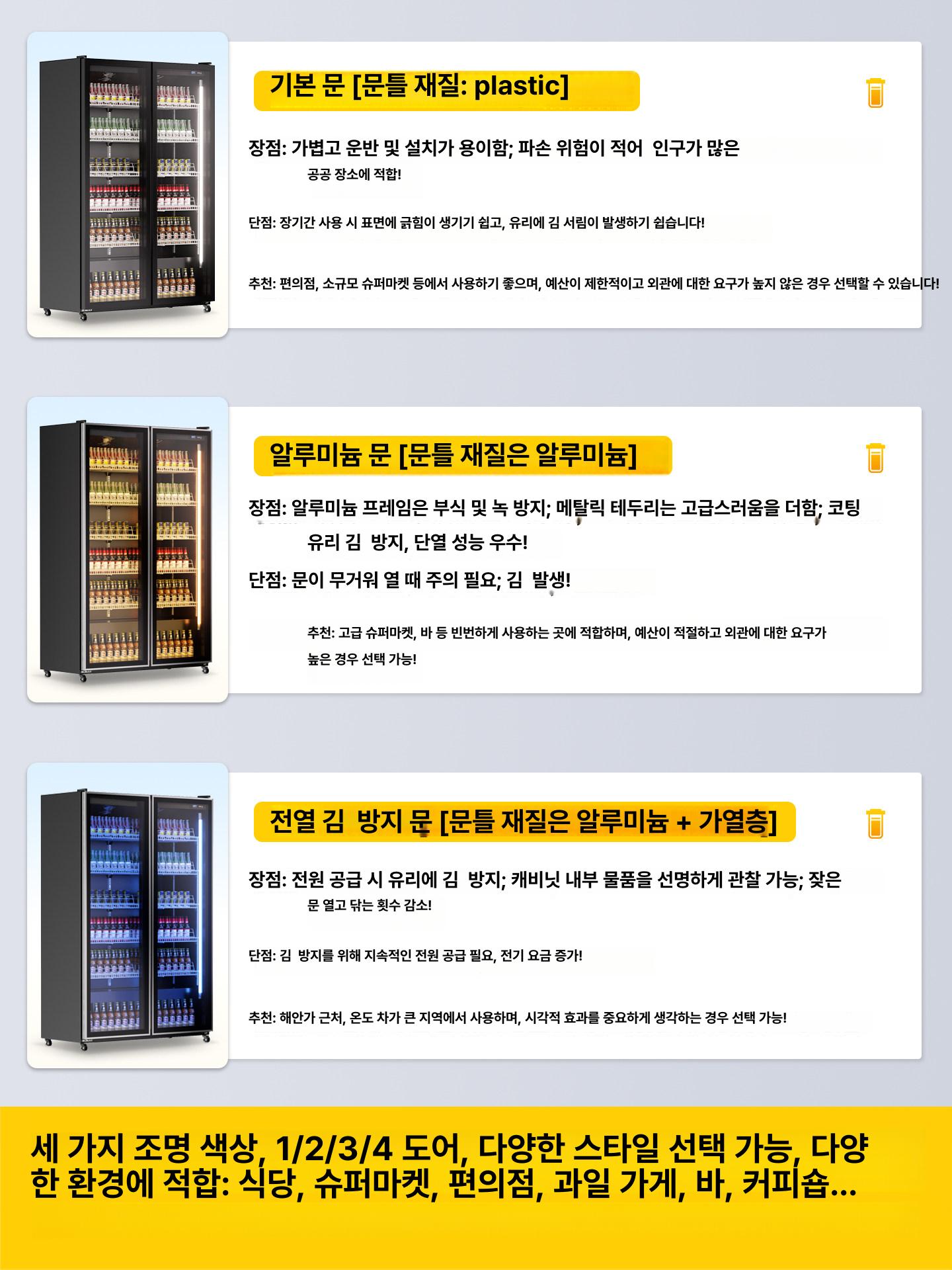음료수 주류 맥주 냉장고 술 쇼케이스 업소용 카페 이중문 1000x600x1830 A - 상세 이미지 5
