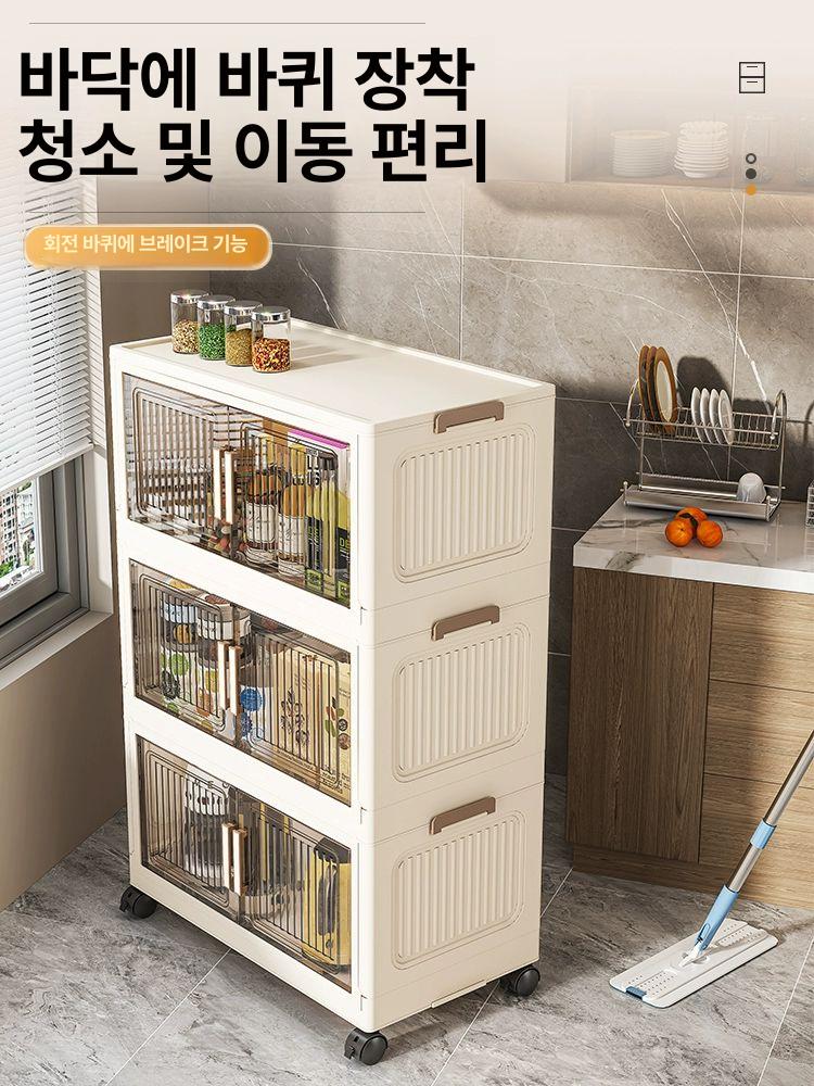 접이식 다용도 수납장 서랍식 정리함 옷장 침실 거실 보관함 수납 보조 가구 - 상세 이미지 5