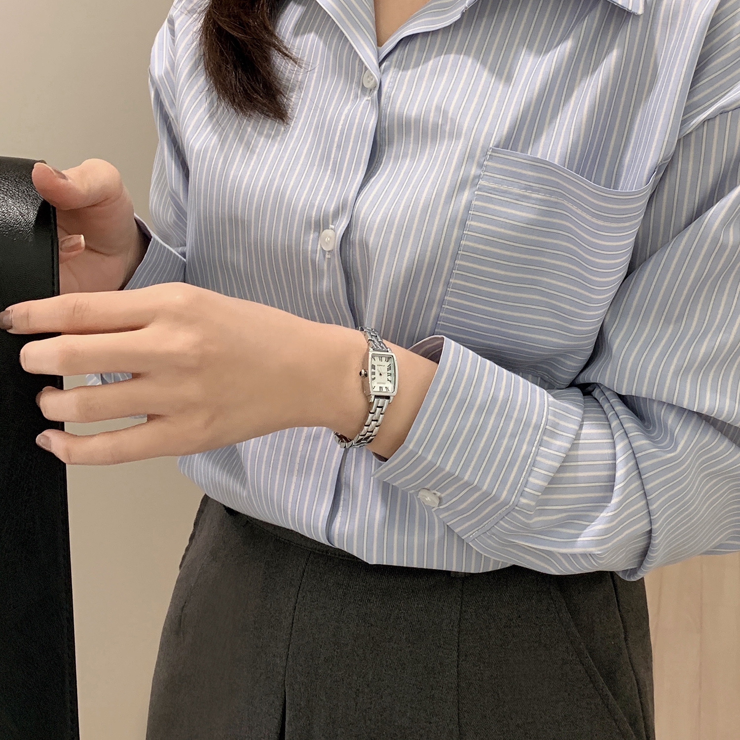가이거 여성 메탈 손목 시계 미니 스퀘어 데일리 GE1234 이미지 3