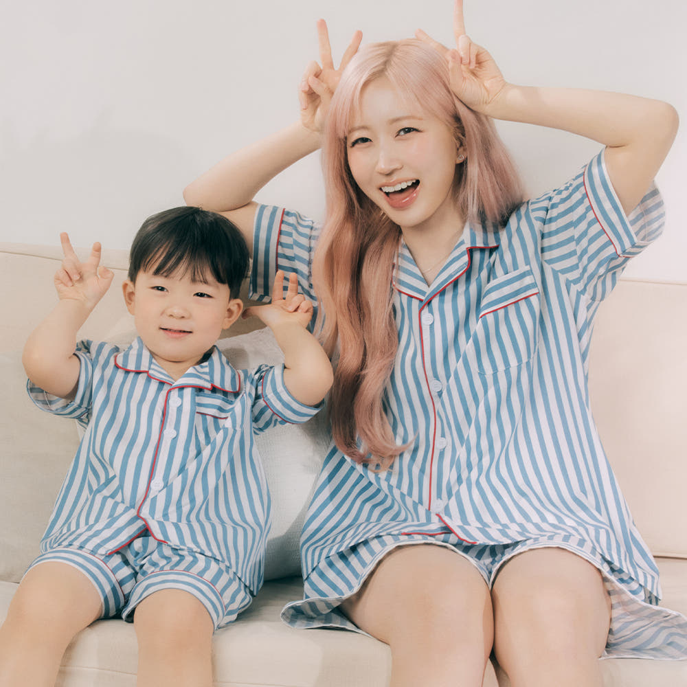 실크핏 토브 반팔 패밀리 잠옷 세트(성인1+키즈1) 가격 비교 DOSSY 실크핏 토브 반팔 패밀리 잠옷 세트(성인1+키즈1)
