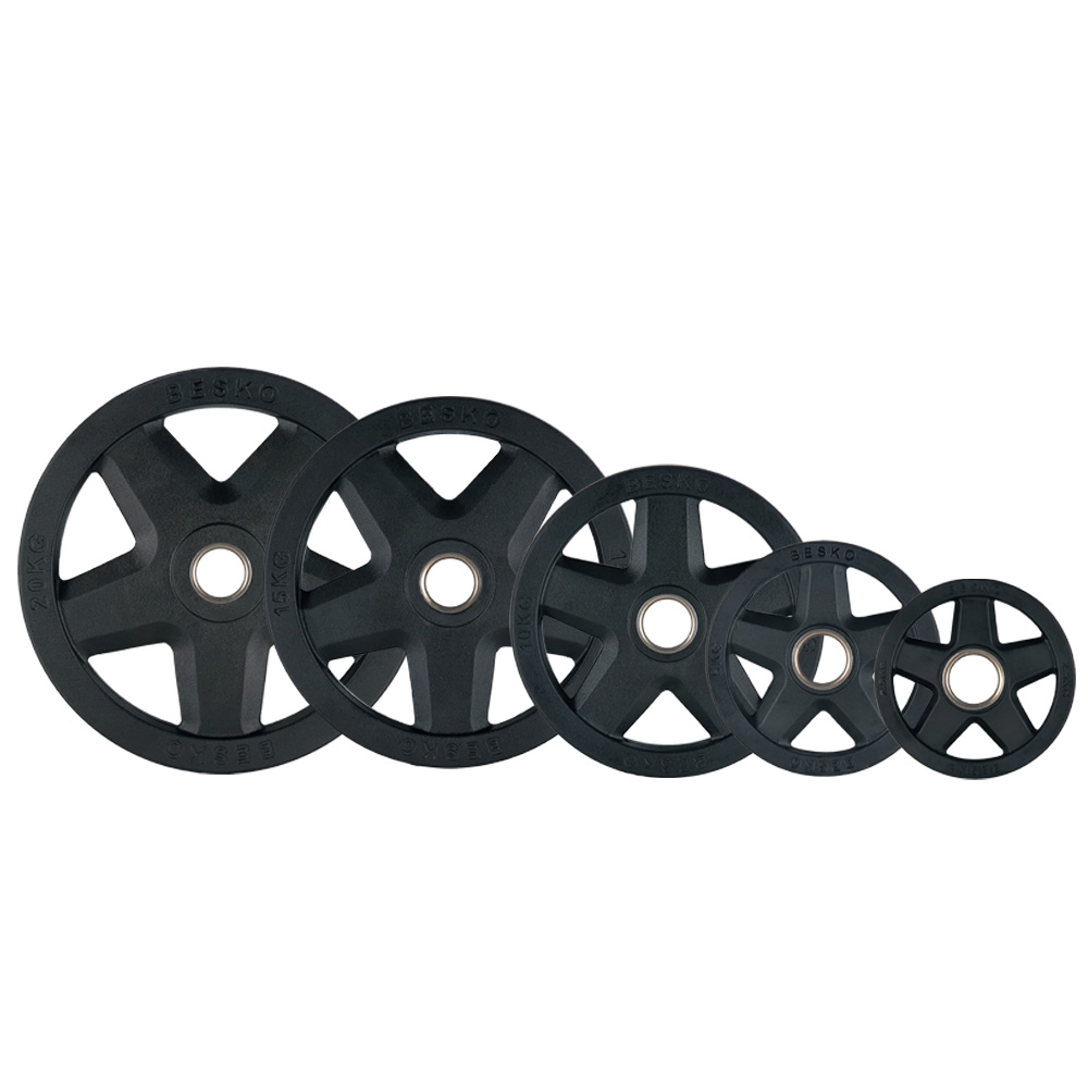 베스코 5홀 우레탄 바벨 중량원판 헬스 원판 10kg, 1개 - 상세 이미지 4