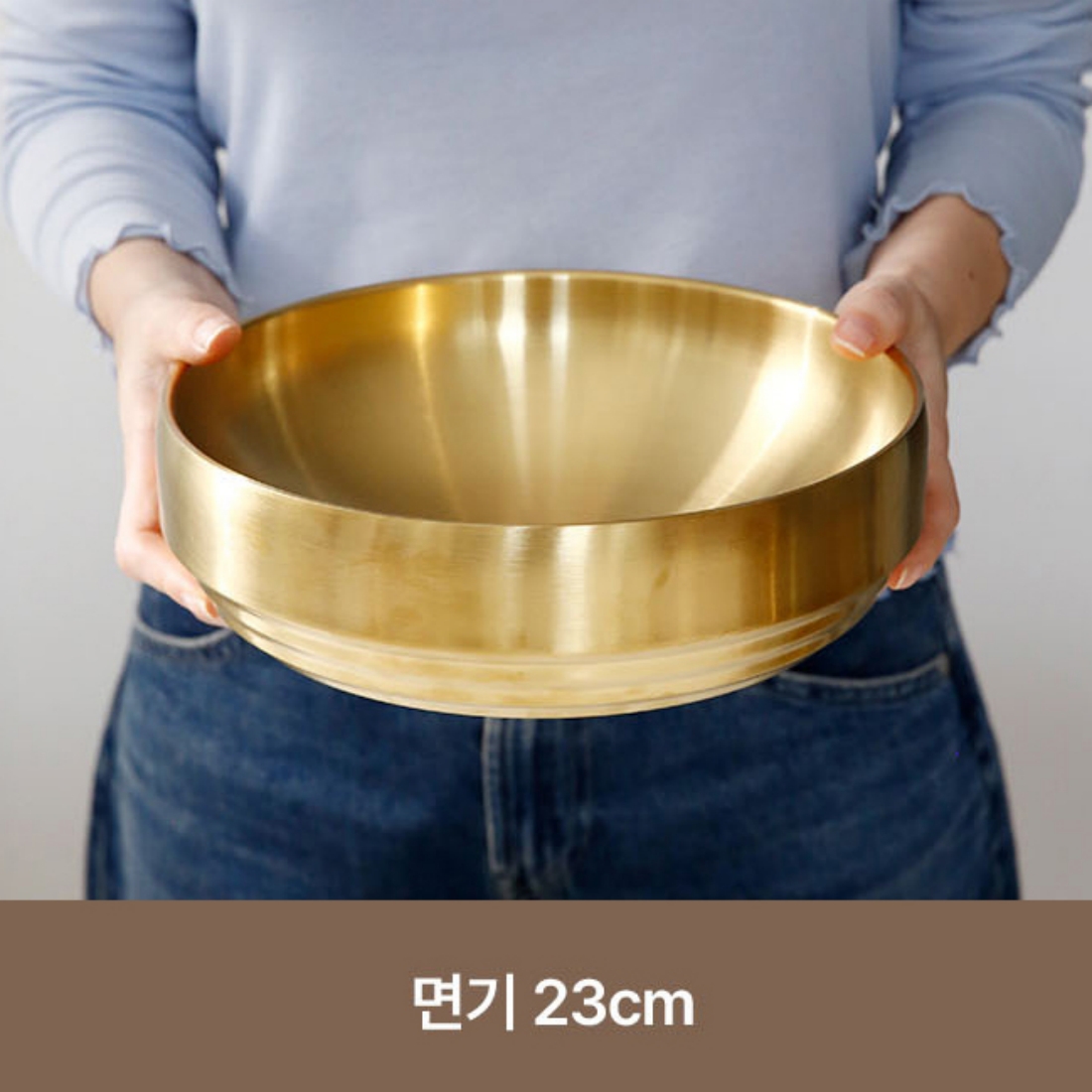 티타늄냉면기 콩국수 비빔밥 갈비탕 물회 냉면 그릇 라멘 라면기 우동기 23cm, 이중진공 골드 - 상세 이미지 3