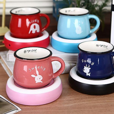 플랜 컵받침 보온 컵워머 워머 컵받침대 USB 온열 머그