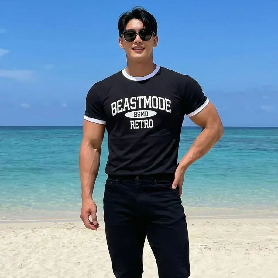 비스트모드 레트로 링거 머슬핏 반팔 티셔츠 가격 비교 비스트모드 비스트모드 레트로 링거 머슬핏 반팔 티셔츠