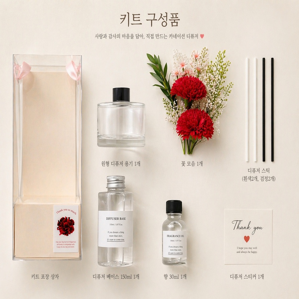 뚝딱키트 카네이션 디퓨져 만들기 키트 스승의날 어버이날 - 상세 이미지 2