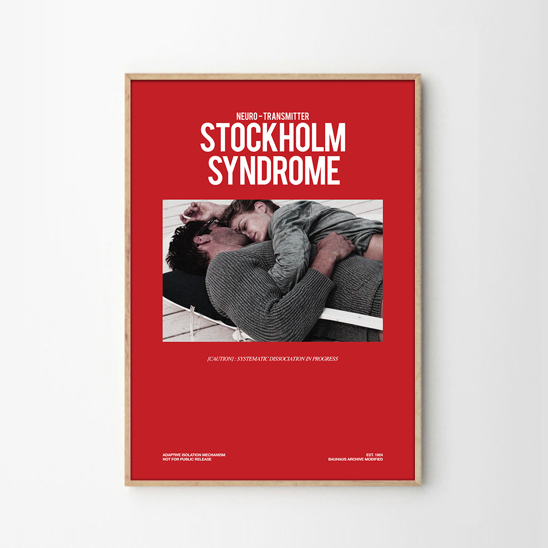 레드 인테리어 포스터 빈티지 영화 타이포그래피 벽장식 홈데코 STOCKHOLM SYND - 상품 이미지