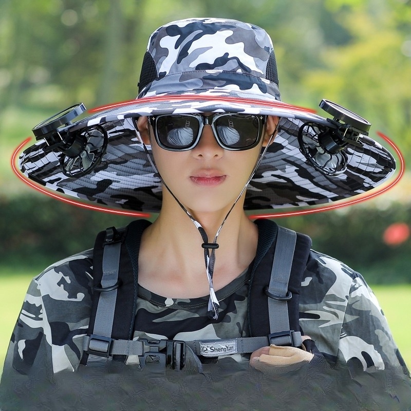 태양열선풍기 휴대용선풍기 모자선풍기 간편한 자동충전 클립형 초경량 미니 야외 캠핑 등산 - 상세 이미지 2