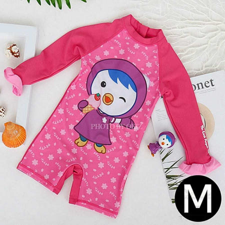 뽀로로 패티 수영복 핑크 M 바디 슈트 일체형 래쉬가드 물놀이 피앤디