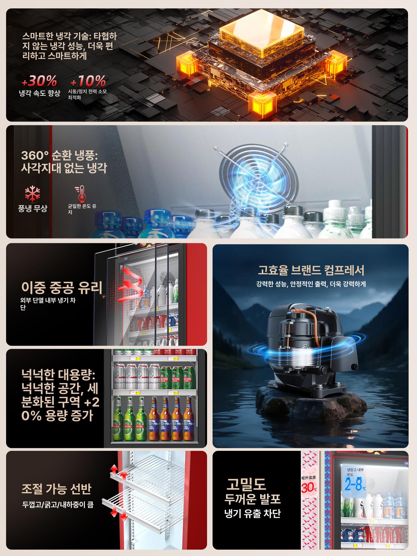 음료수 냉장고 술 쇼케이스 술장고 편의점 보관 주류 580 직냉 하단 - 상세 이미지 3