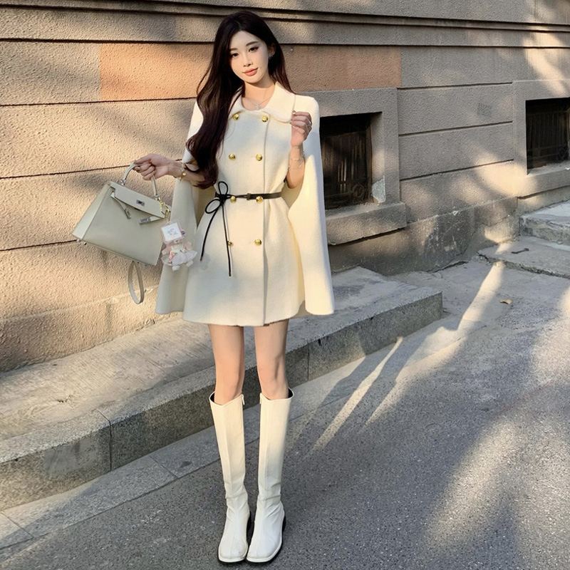 망토 코트 여성 봄 가을 겨울 정장 재킷 울코트 - 상세 이미지 2