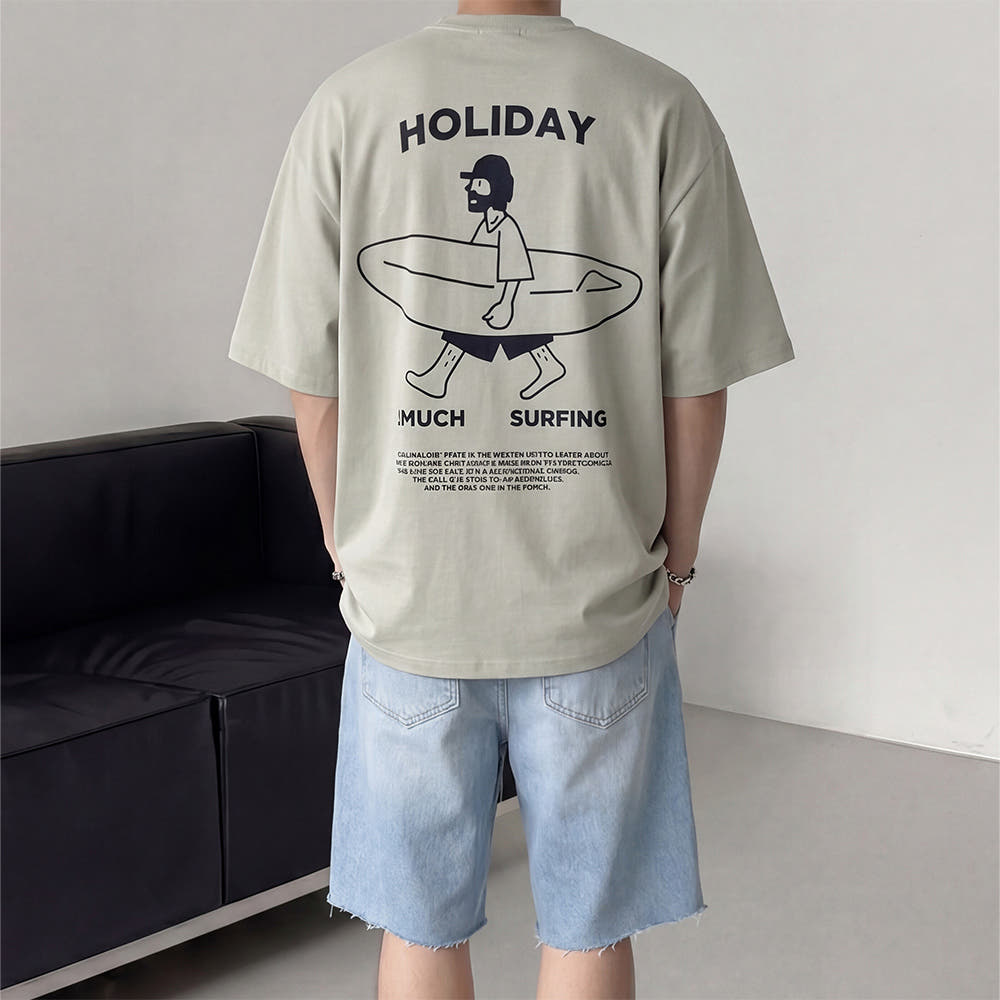 노멀쉐이크 분또 오버핏 프린팅 반팔티