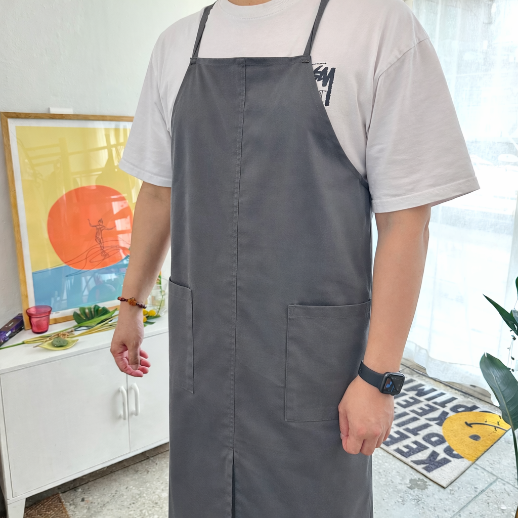 주방 공방 방수 앞치마 원피스 미용실 카페 앞치마 린넨 - 상품 이미지