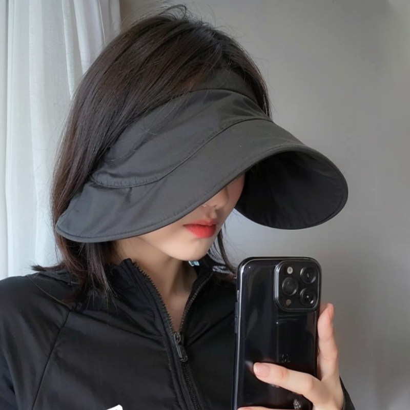 여름 접이식 썬캡 넓은챙 강력 자외선차단 시원한 통기성 메시 원단 얼굴 목 가림 돌돌 - 상세 이미지 3