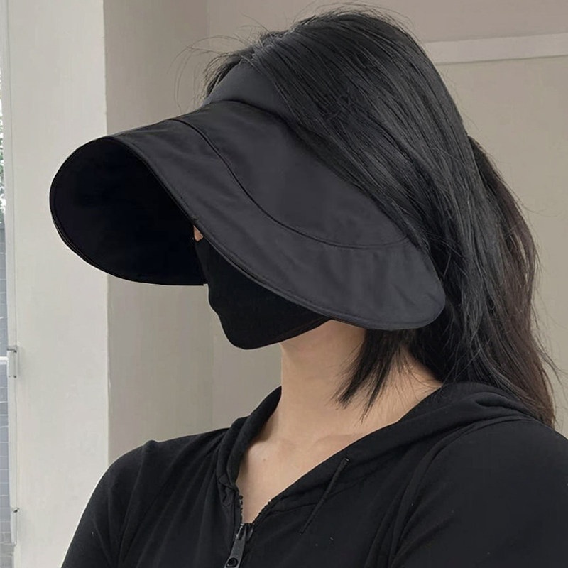 여름 접이식 썬캡 넓은챙 강력 자외선차단 시원한 통기성 메시 원단 얼굴 목 가림 돌돌 - 상품 이미지