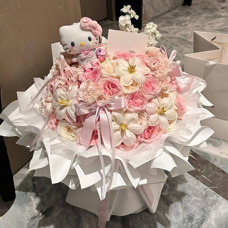 영생화 장미 꽃다발 생일 선물 어머니날 여자친구 발렌타인데이 33송이 광채로운 꽃 그림자 - 상세 이미지 4