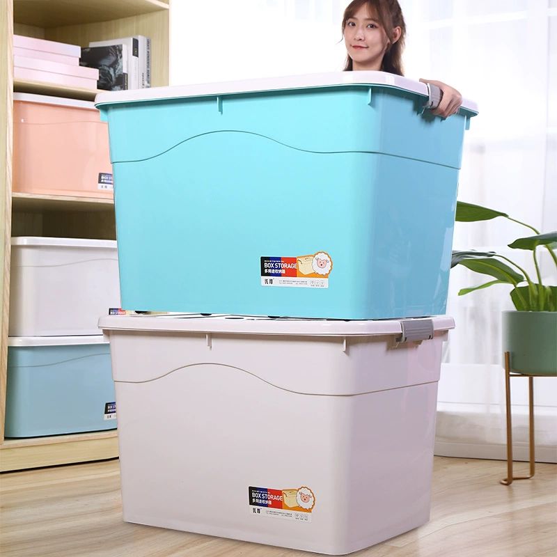 대용량 보관함 초대형 리빙박스 플라스틱 수납함 특대형 정리 책 인형 접이식 - 상품 이미지