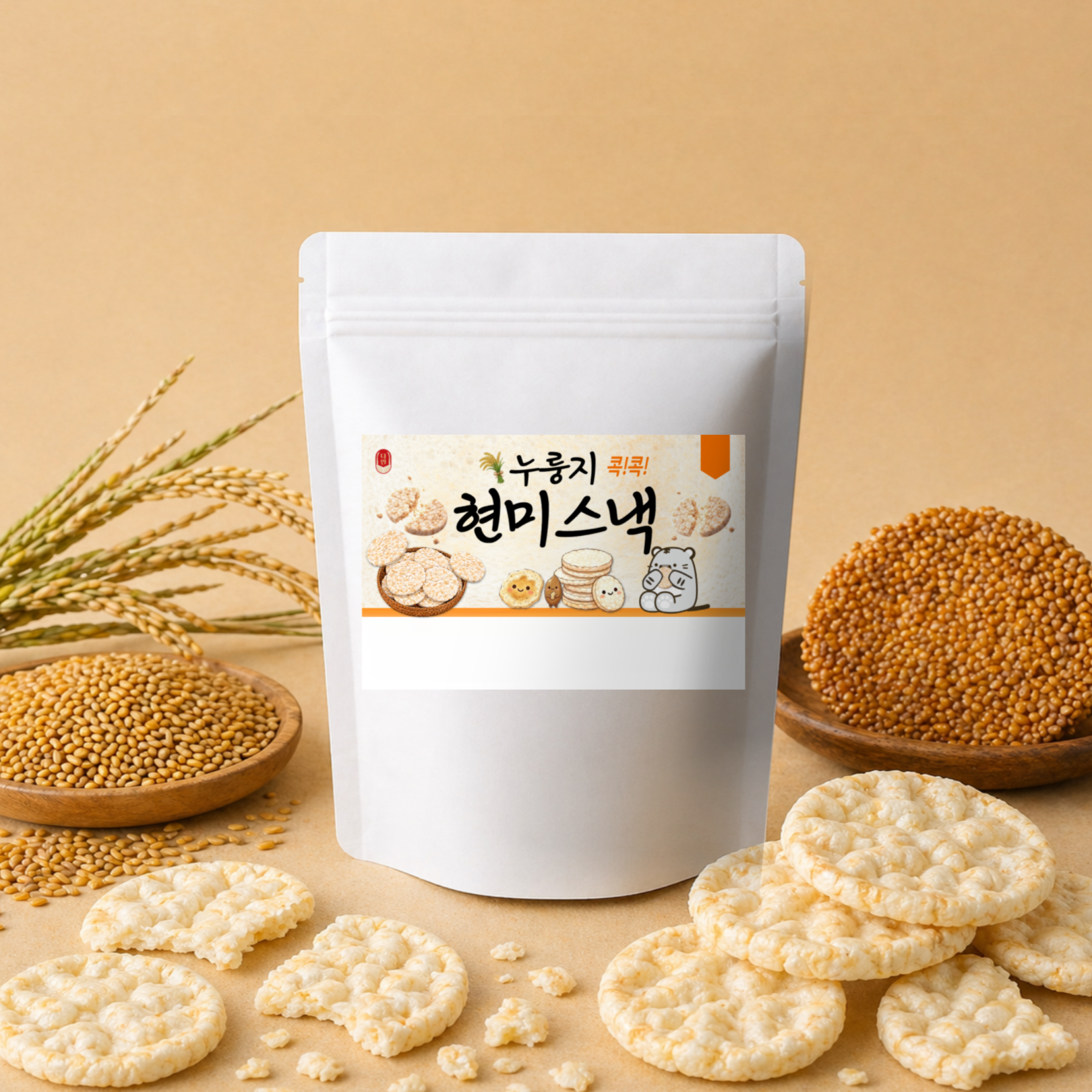무설탕 누룽지 현미 뻥튀기 스낵 48g, 5개 - 상세 이미지 2