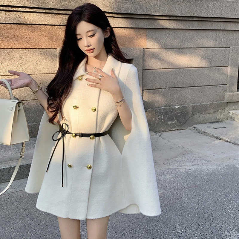 망토 코트 여성 봄 가을 겨울 정장 재킷 울코트 - 상세 이미지 5