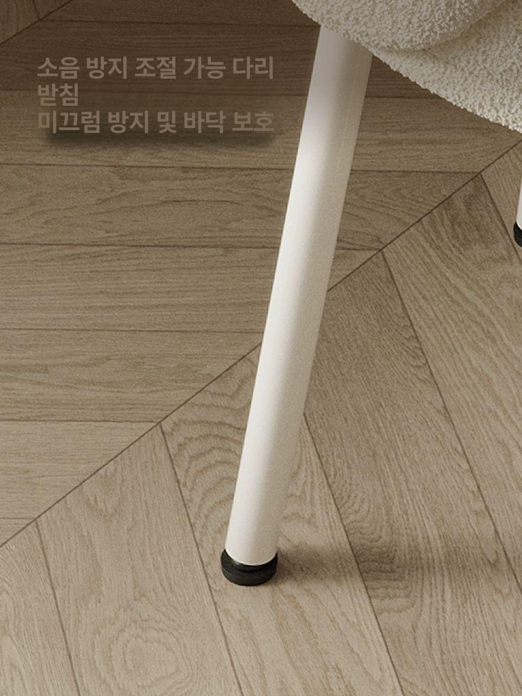 등받이 화장대 의자 럭셔리 미니 양털 스툴 원형 예쁜 보조 리본 인테리어 네일샵 - 상세 이미지 4