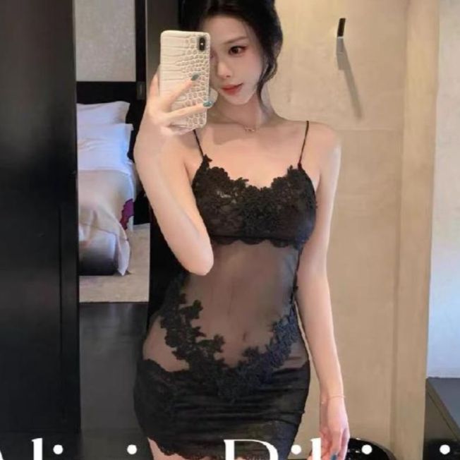 섹시 레이스 원피스 수영복 여성용 시스루 온천 리조트 비키니 - 상품 이미지