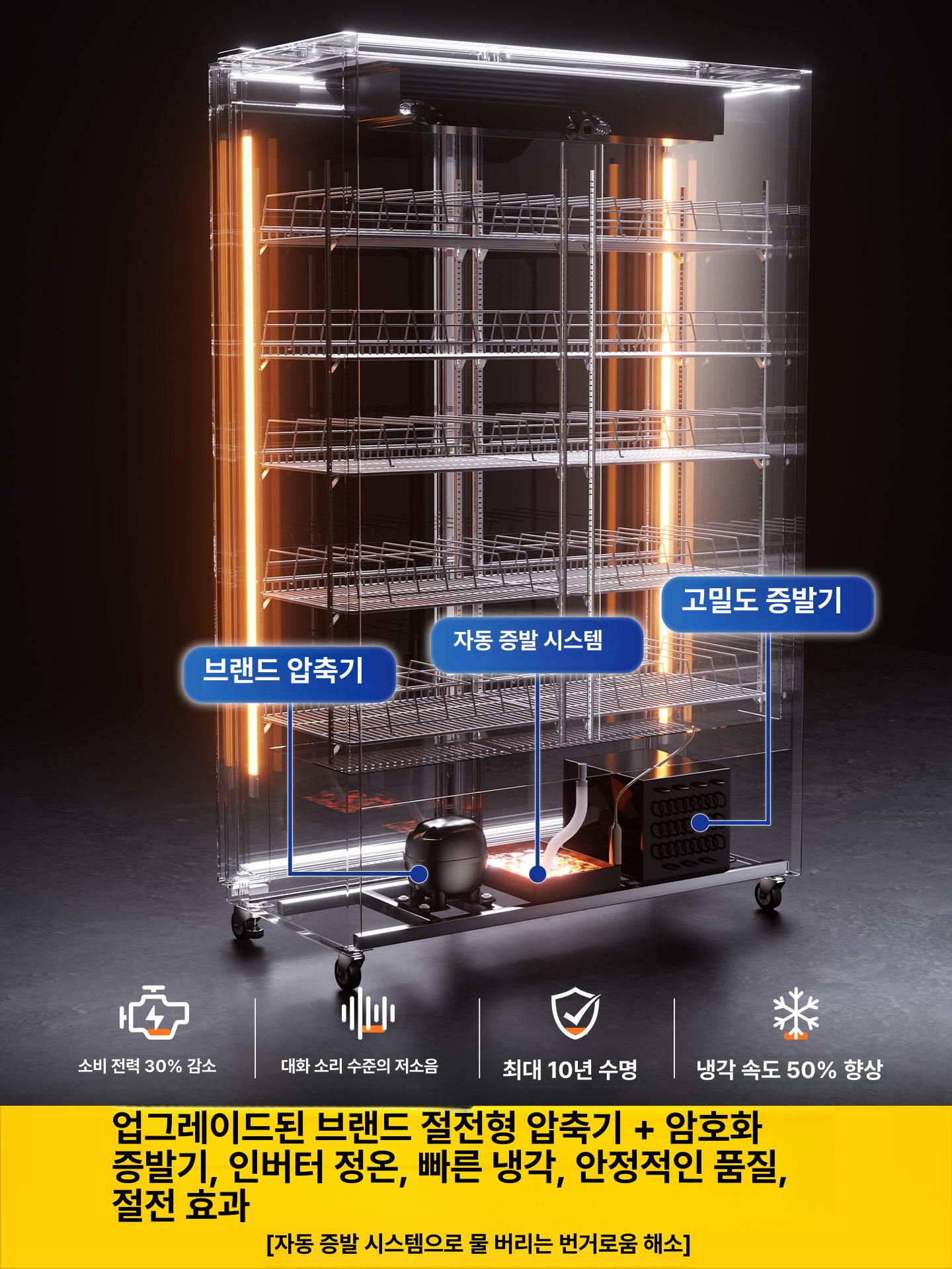 음료수 주류 맥주 냉장고 술 쇼케이스 업소용 카페 이중문 1000x600x1830 A - 상세 이미지 4