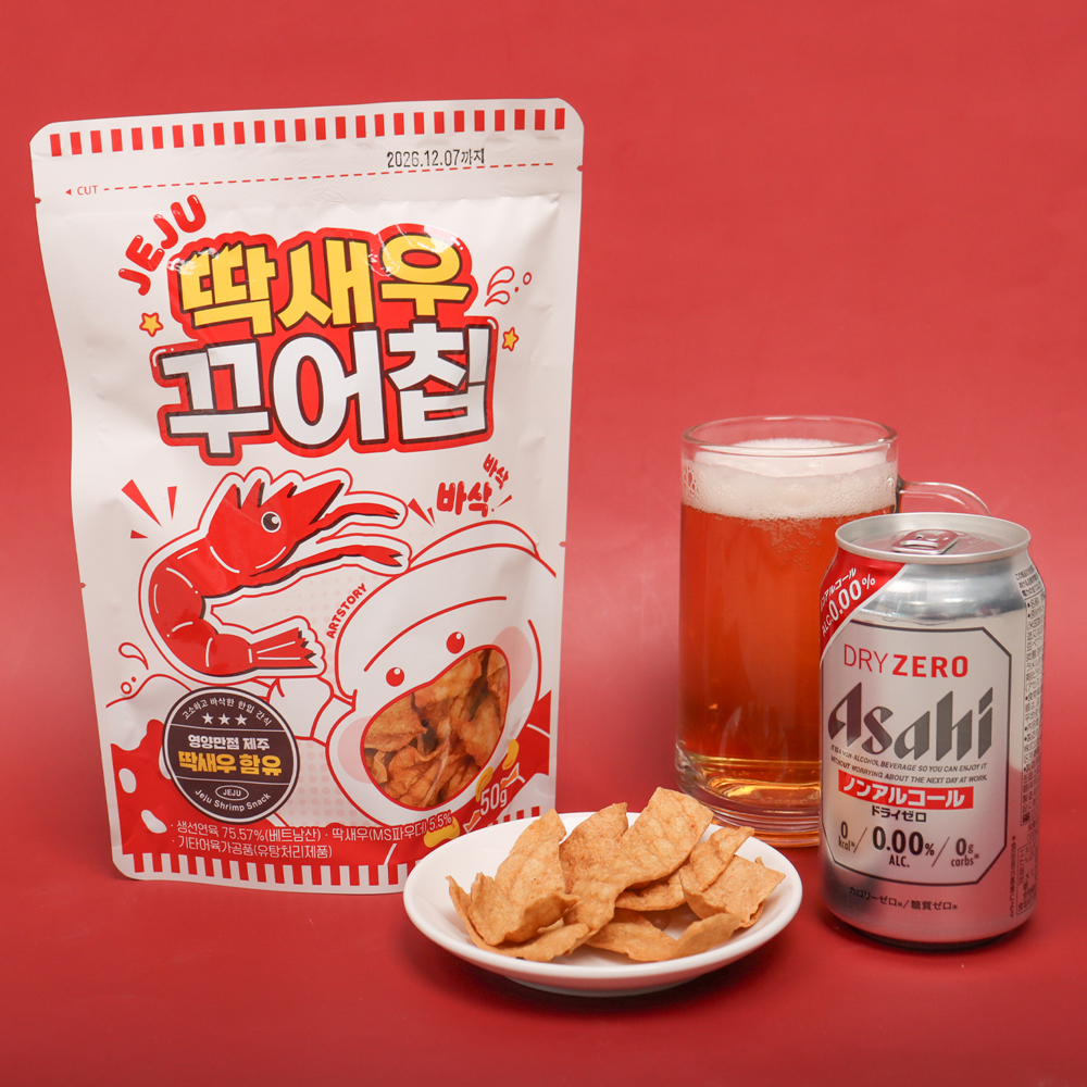 [1+1] 제주 딱새우 꾸어칩 1봉지 50g 제주기념품 맥주안주 어포튀각 새우칩 - 상세 이미지 2