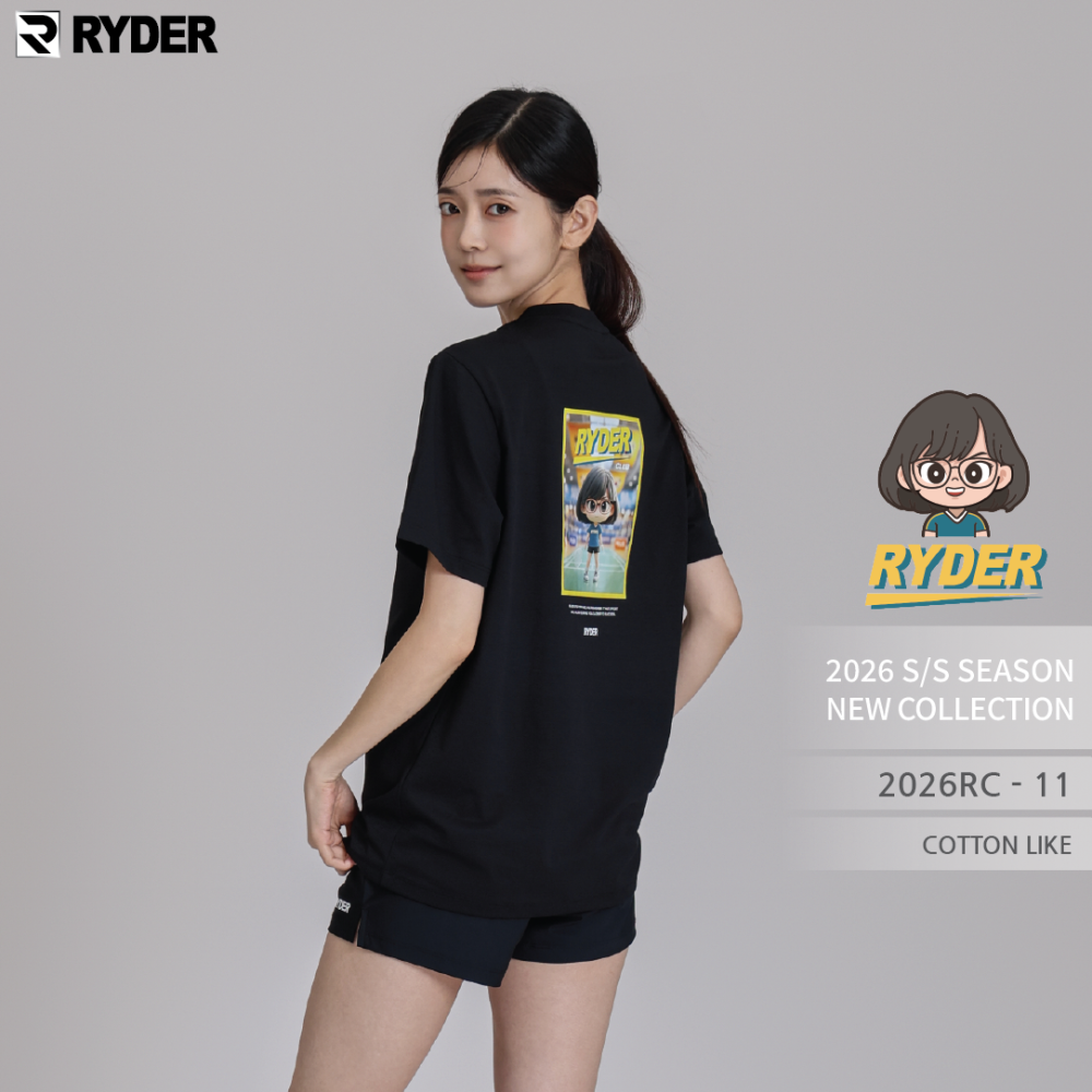 라이더 2026RC-11 코튼라이크 공용 반팔티 배드민턴 피클볼 탁구 스포츠웨어 - 상세 이미지 3