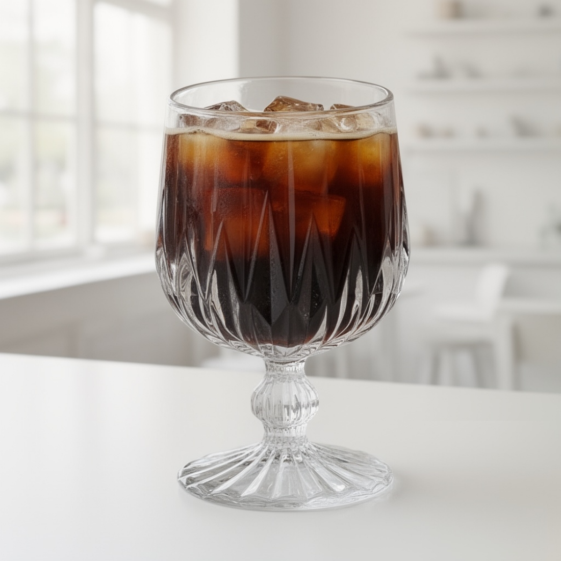 1+1 빈티지 고블렛 유리컵 홈카페 플랫화이트 아인슈페너 커플 냉커피잔 240ml, 2개, 엣지 - 상품 이미지