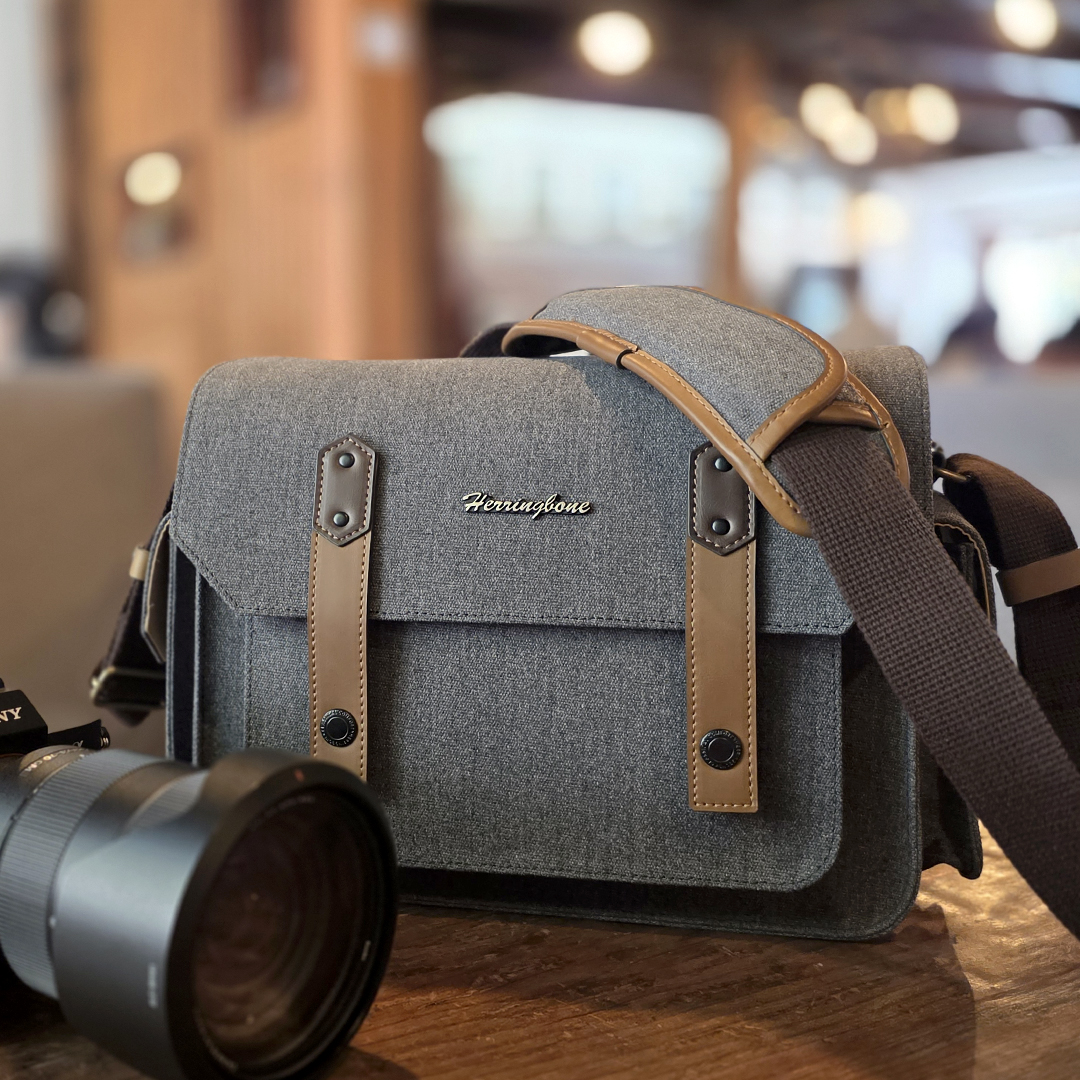헤링본 카메라가방 숄더백 파파스포켓 K시즌5 미디엄 DSLR 미러리스 소니 캐논 니콘 후지 - 상품 이미지
