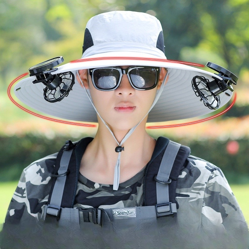 태양열선풍기 휴대용선풍기 모자선풍기 간편한 자동충전 클립형 초경량 미니 야외 캠핑 등산 - 상품 이미지