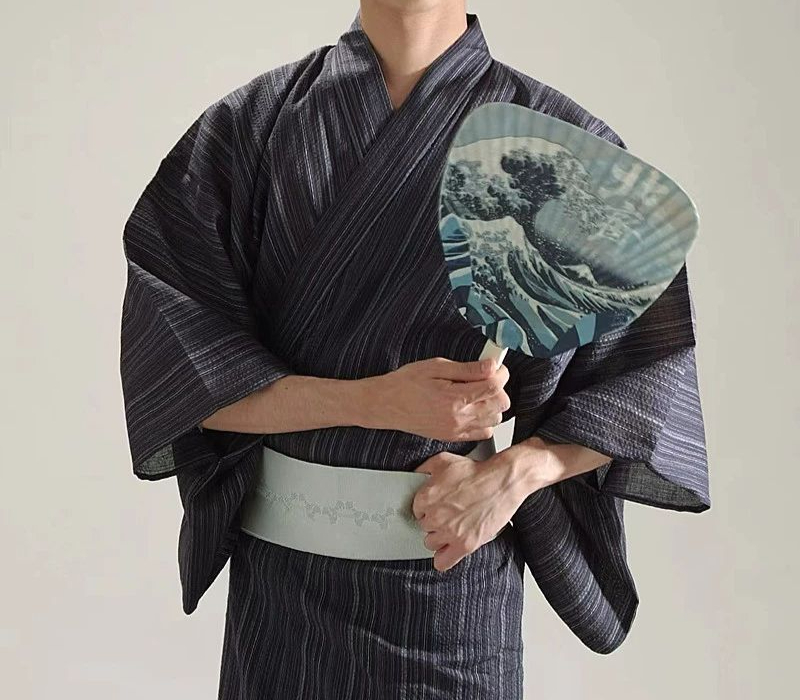 남성 유카타 기모노 남자 벨트 일본 목욕가운 사무라이 7번 M (키 167~176cm) - 상품 이미지