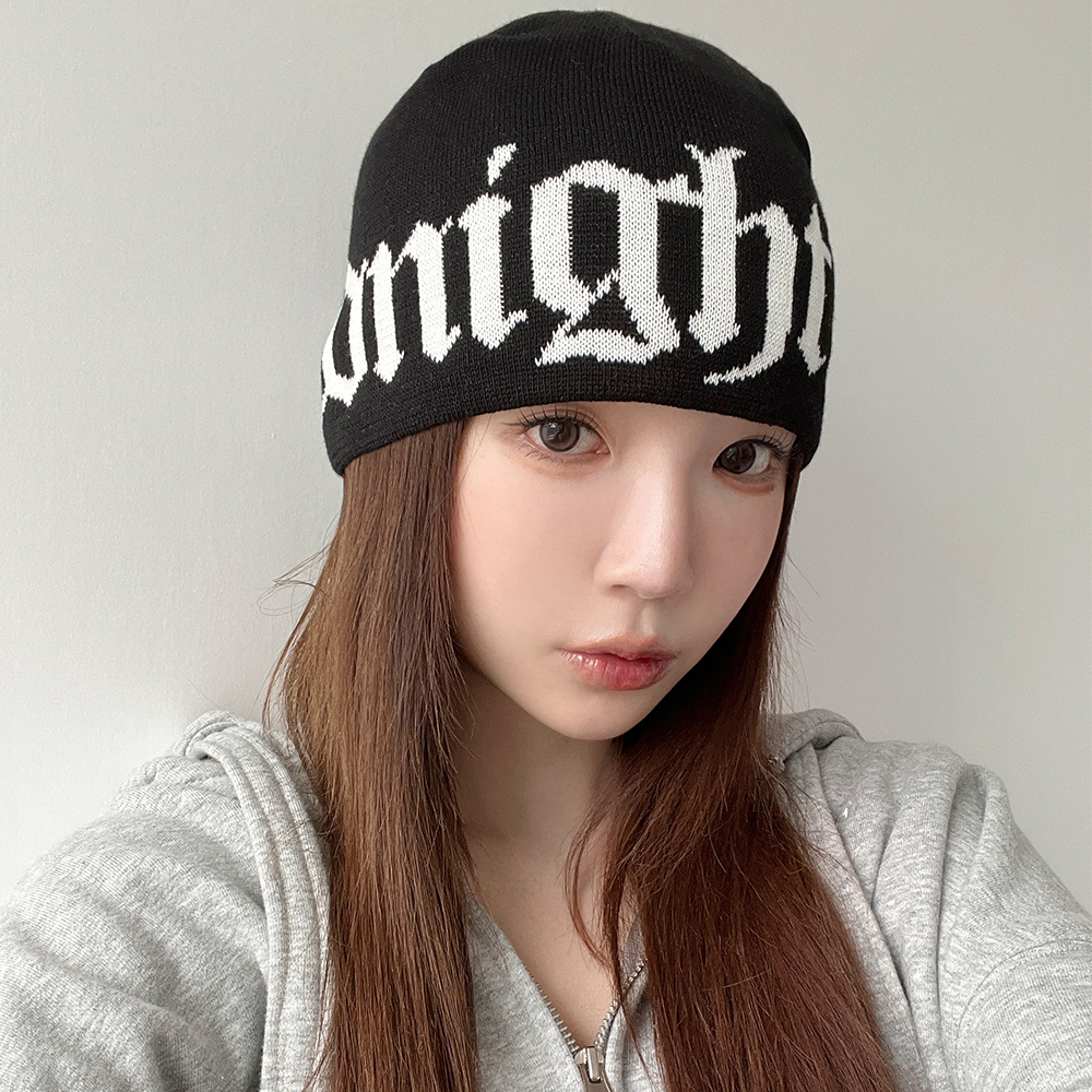 미드나잇 1988 자가드 니트 면 비니 봄 여름 숏 여성비니 이미지 7