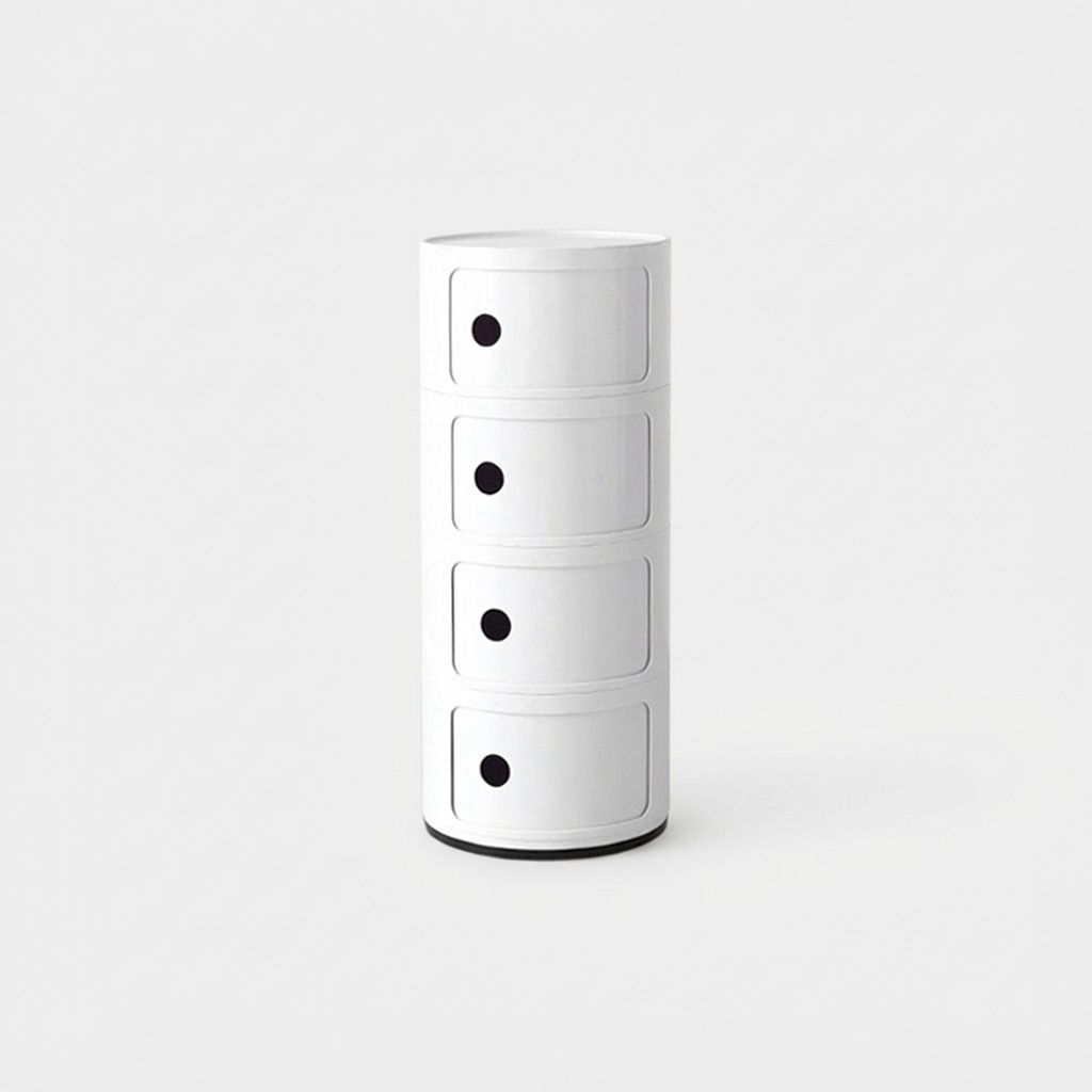 빙그리 원형 슬라이딩 수납장 320mmx945mm, 5단, 화이트 1063.7120 - 상세 이미지 4
