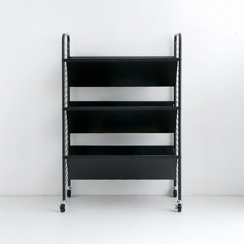 RATNER 책꽂이 트롤리 748x450x1100mm, 3단, 블랙 7460.5491 - 상세 이미지 2