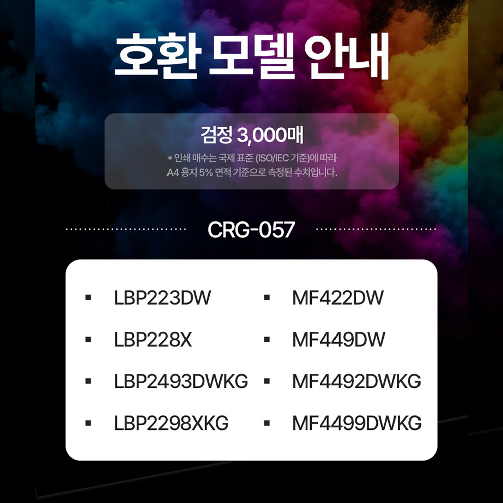 캐논 CRG-057 재생토너 LBP223dw 228X MF442dw MF449dw - 상세 이미지 2
