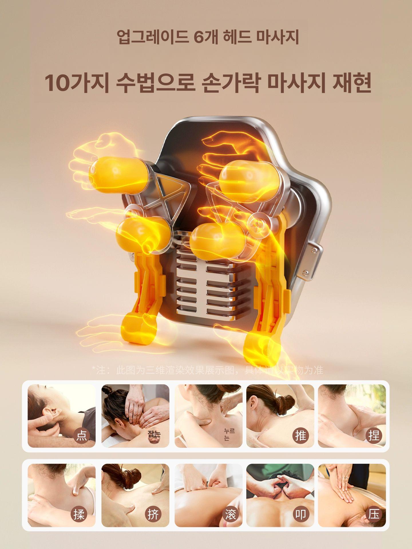 경추 마사지기 어깨 목 허리 자동 부모님 생일 선물 AI 음성제어 그레이 1단계 5모드 4단계 - 상세 이미지 4