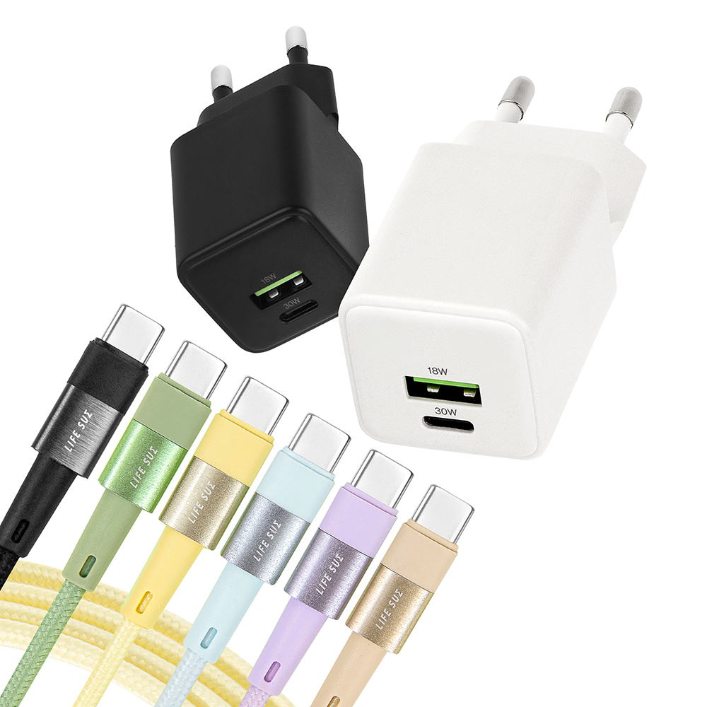 라이프썸 30W PD C타입 2포트 (LFS-HA59) + C to C 타입 60W 케이블 1.5M (LFS-HA62) 고속 충전 세트 - 상세 이미지 2