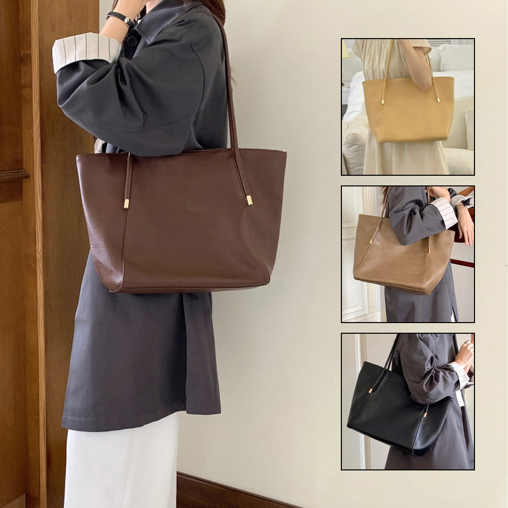 심플한 빅숄더백 클래식 넉넉한 수납 데일리 대형 큰 숄 가방 - 상품 이미지