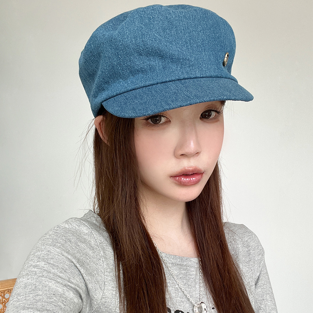 데님 뉴스보이캡 마도로스 캡 팔각모자 빵모자 여성 뉴스보이캡 - 상세 이미지 3